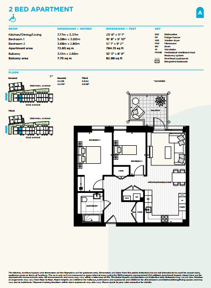 Floorplan for A2.39 at Artisi, Second